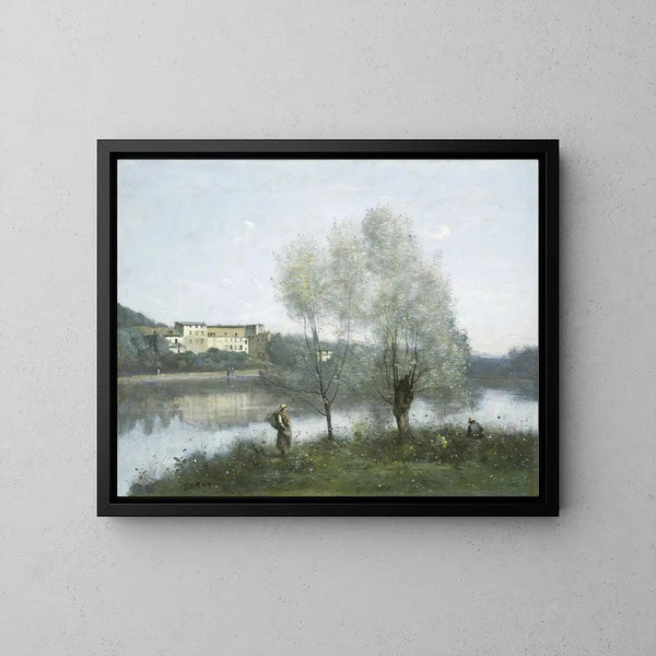 Reproduktion des Gemäldes Die Badenden von Ville-d'Avray - Jean-Baptiste Camille Corot
