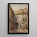 Hof des Hauses Nr. 29, Rue de la Tannerie, Abbeville, Somme, Frankreich, bekannt aus der Zeit von Franz I. - Lewis John Wood — gerahmtes Bild an der Wand