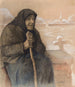 Alte Frau mit einem Stock - Lilly Walther — Ansicht des Kunstwerks
