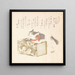 Bücher der Kanazawa-Bibliothek und fremde Katze des Shmyji-Tempels - Kubo Shunman — gerahmtes Bild an der Wand