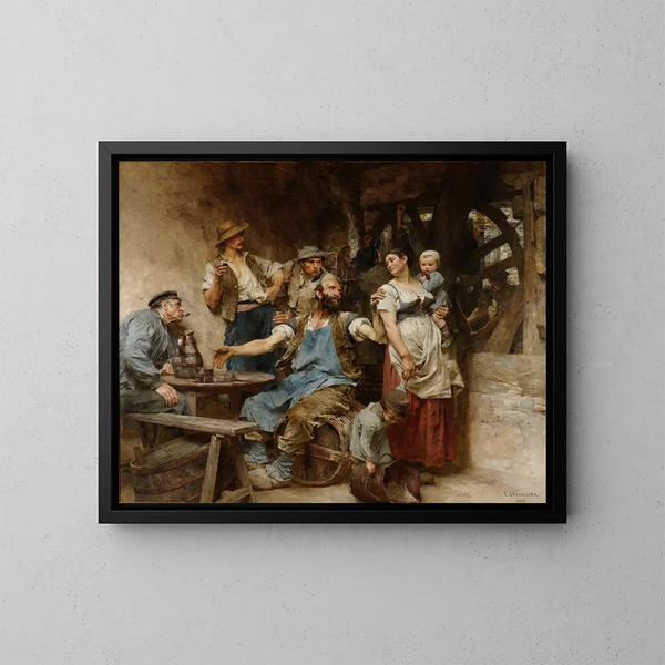 Der Wein - Léon Augustin Lhermitte — gerahmtes Bild an der Wand
