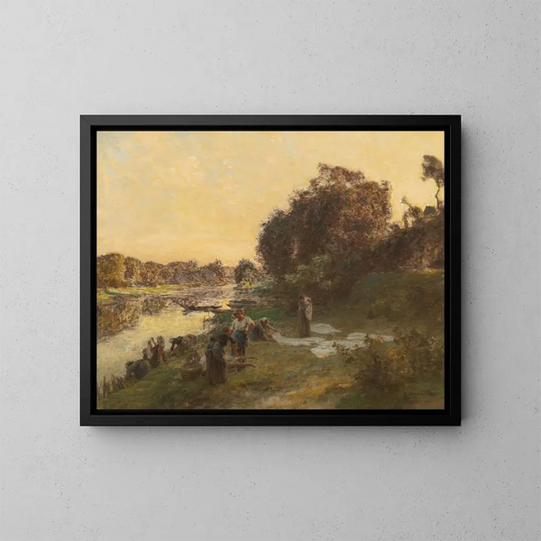 Das Waschfrauen von Chelles - Léon Augustin Lhermitte — gerahmtes Bild an der Wand