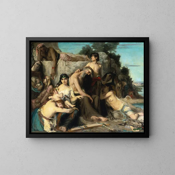 Die Gefangenschaft der Juden in Babylon - Léon François Comerre — gerahmtes Bild an der Wand