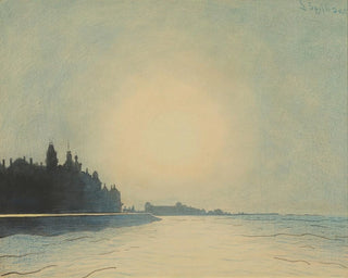 Lon Spilliaert - De zeedijk te Oostende van op het staketsel gezien.webp
