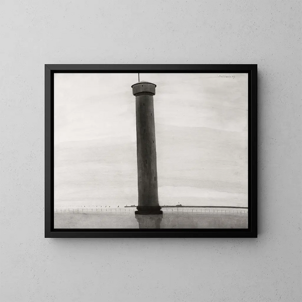 Der Leuchtturm mit Signalen - Léon Spilliaert — gerahmtes Bild an der Wand