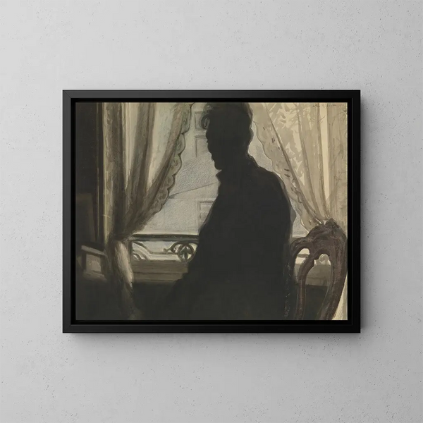 Silhouette des Malers - Léon Spilliaert — gerahmtes Bild an der Wand