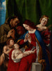 Madone und Kind mit den Heiligen Johannes dem Täufer, Franz von Assisi, Joseph und Katharina von Alexandria - Lorenzo Lotto — Ansicht des Kunstwerks