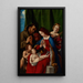 Madone und Kind mit den Heiligen Johannes dem Täufer, Franz von Assisi, Joseph und Katharina von Alexandria - Lorenzo Lotto — gerahmtes Bild an der Wand