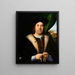Portrait eines Mannes mit einem Rosenkranz - Lorenzo Lotto — gerahmtes Bild an der Wand