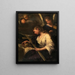 Die bußfertige Maria Magdalena begleitet von einem Engel, der Geige spielt, im Hintergrund - Lorenzo Pasinelli — gerahmtes Bild an der Wand