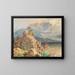 Jäger und Wilderer am Eibsee bei der Zugspitze - Lorenzo Quaglio — gerahmtes Bild an der Wand