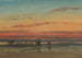 Ägyptischer Sonnenuntergang mit zwei Beduinen auf Kamelen - Louis-Amable Crapelet — Ansicht des Kunstwerks