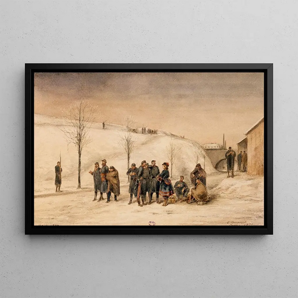 LouisEmile Benassit - Soldats et cantinire aux fortifications.webp