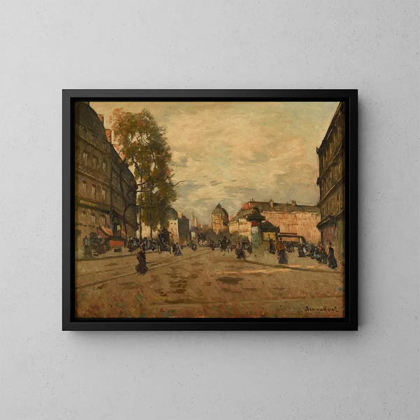La place Saint-Michel, Paris - Louis Braquaval — gerahmtes Bild an der Wand