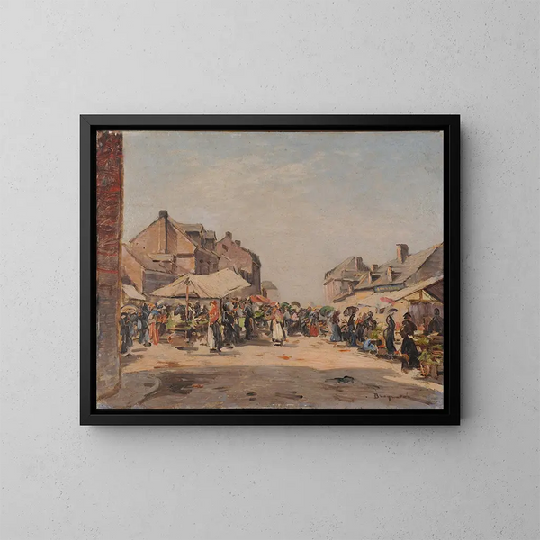 Der Markt von Cayeux-sur-Mer - Louis Braquaval — gerahmtes Bild an der Wand