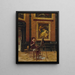 Ein Künstler, der das Gemälde Jupiter und Antiope von Correggio im Louvre kopiert - Louis Broud — gerahmtes Bild an der Wand