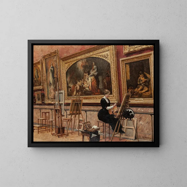 Au musée du Louvre, les Murillo - Louis Broud — gerahmtes Bild an der Wand
