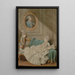 Madame Millin du Perreux und ihr Sohn mit einem gemalten Porträt von Monsieur Jérôme-Robert Millin du Perreux - Louis Carmontelle — gerahmtes Bild an der Wand