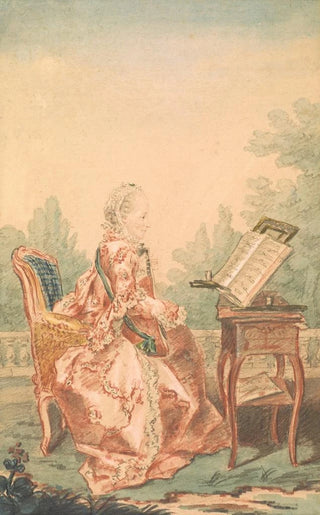 Louis Carrogis Carmontelle - Portrait of a Woman Playing a Lute.webp