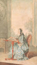 Portrait einer Frau an einer Stickmaschine - Louis Carrogis Carmontelle — Ansicht des Kunstwerks