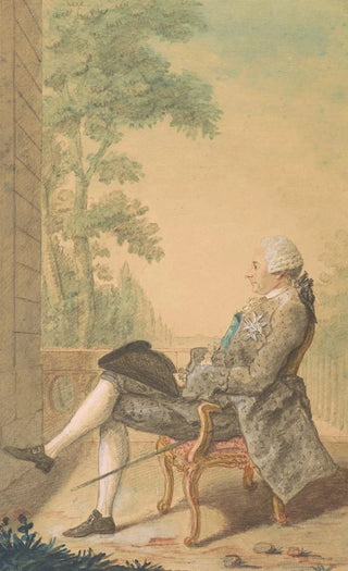 Louis Carrogis Carmontelle - Seated Man with a Sword and a Hat on his Knee.webp
