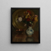 Stillleben mit Blumen, Vasen aus Messing und einer Delft-Kanne - Louis Eysen — gerahmtes Bild an der Wand
