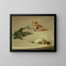Vogel tot und zwei Rosen auf einem Tisch - Louis Eysen — gerahmtes Bild an der Wand