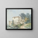Haus auf dem Land in einer Landschaft - Louis Gabriel Moreau — gerahmtes Bild an der Wand