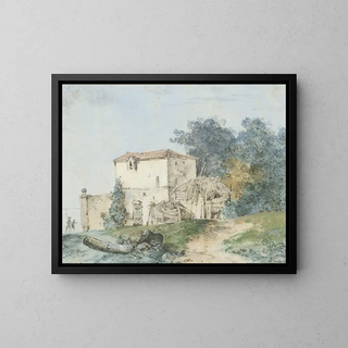 Louis Gabriel Moreau - Buitenhuis in een landschap.webp