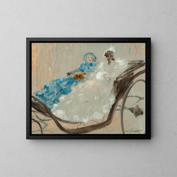 En Kutsche - Louis Icart — gerahmtes Bild an der Wand