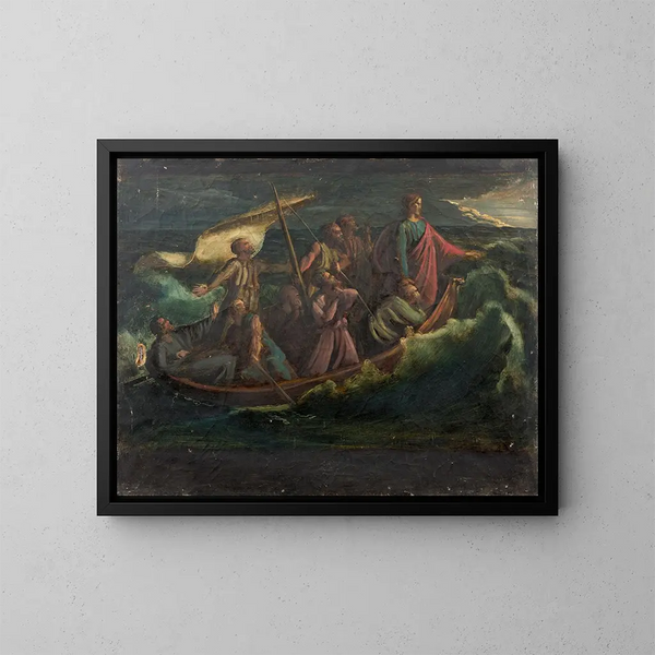 Jesus in der Sturm auf dem See Genezareth - Louis Janmot — gerahmtes Bild an der Wand