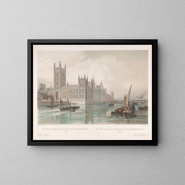 Neues Palace of Westminster - Louis Jules Arnout — gerahmtes Bild an der Wand