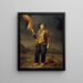 Portrait des Sängers Simon Chenard (1758 - 1832) in Freikleid-Kleidung, mit einer Flagge bei der Freiheitsfeier in Savoyen am 14. Oktober 1792 - Louis Léopold Boilly — gerahmtes Bild an der Wand
