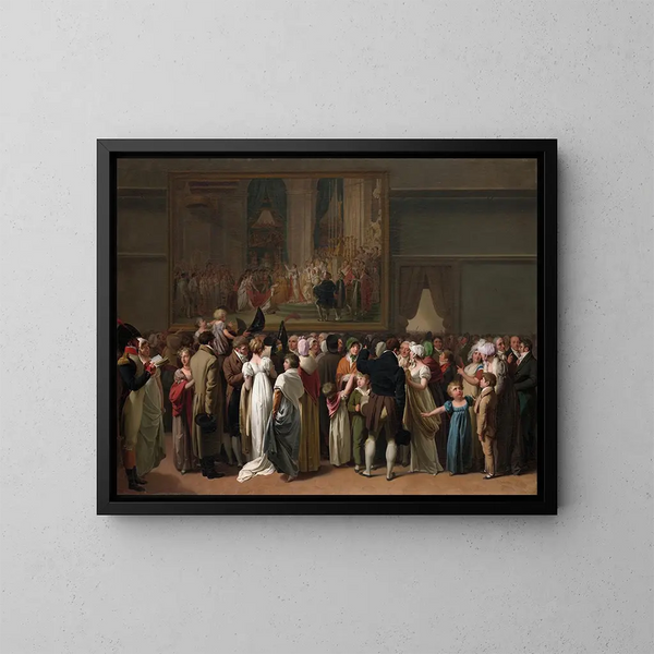 Die öffentliche Ansicht der Krönung Davids im Louvre - Louis Léopold Boilly — gerahmtes Bild an der Wand