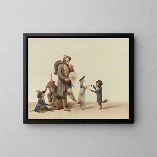 Louis Lopold Boilly - la Pice Curieuse An Animal Trainer With Dancing Dogs A Bear And Monkey.webp