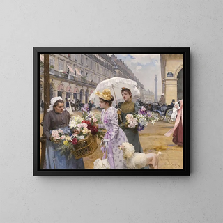 Louis Marie De Schryver - La marchande de fleurs  Rue de Rivoli.webp