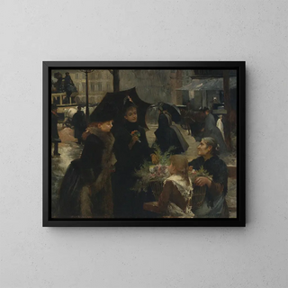 Louis Marie De Schryver - Rainy Day Flower Seller.webp