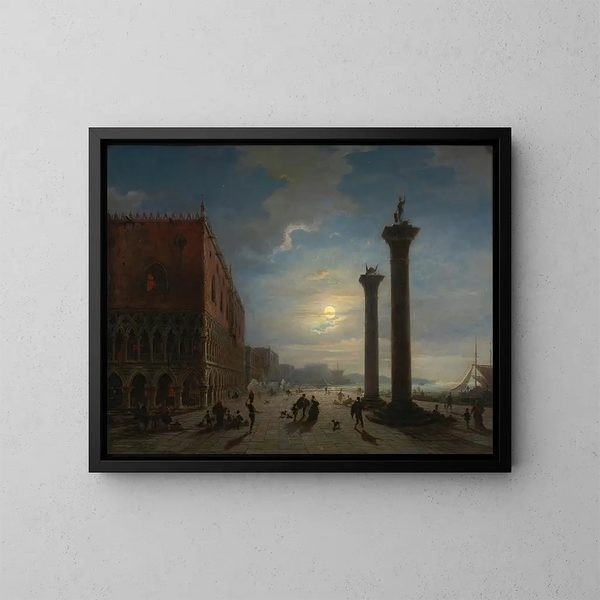 Venedig im Mondschein - Louis Mecklenburg — gerahmtes Bild an der Wand