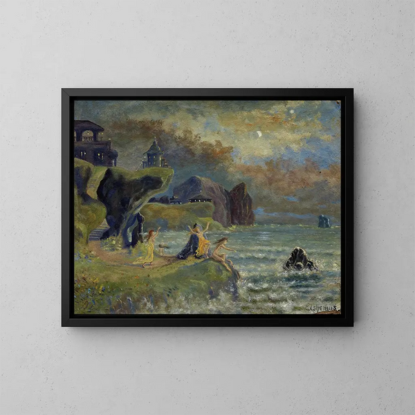 Sirènes de la mer - Louis Michel Eilshemius — gerahmtes Bild an der Wand