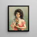 Frau mit Lilie - Louis Prang — gerahmtes Bild an der Wand