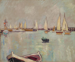 von Barques und Segelschiffen in Ouistreham - Louis Valtat — Ansicht des Kunstwerks