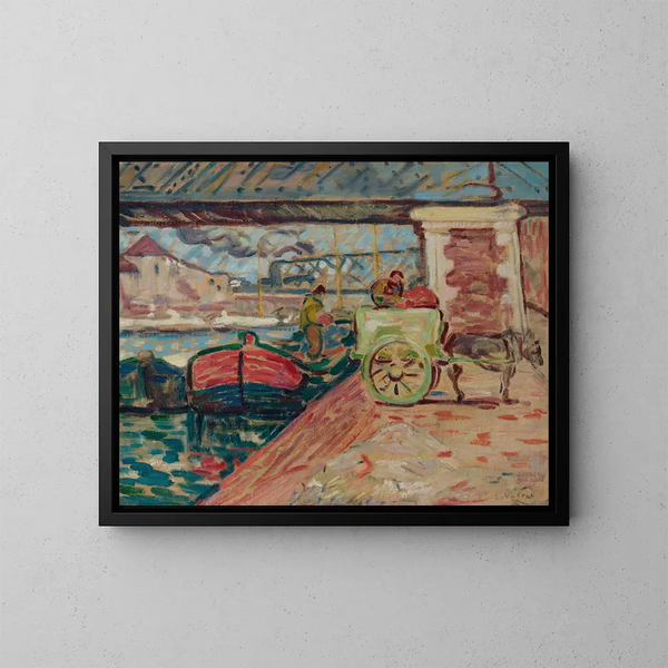 Entladung auf den Kais der Seine - Louis Valtat — gerahmtes Bild an der Wand