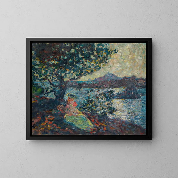 Frau sitzend am Meer - Louis Valtat — gerahmtes Bild an der Wand
