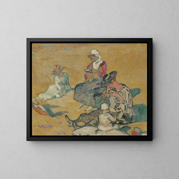 Frauen bei der Arbeit am Strand - Louis Valtat — gerahmtes Bild an der Wand