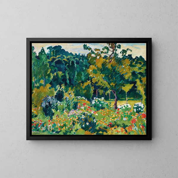 Garten mit Blumen in Choisel - Louis Valtat — gerahmtes Bild an der Wand