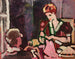 Junge Frau beim Nähen - Louis Valtat — Ansicht des Kunstwerks