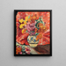 Vase de fleurs à la draperie rouge - Louis Valtat — gerahmtes Bild an der Wand