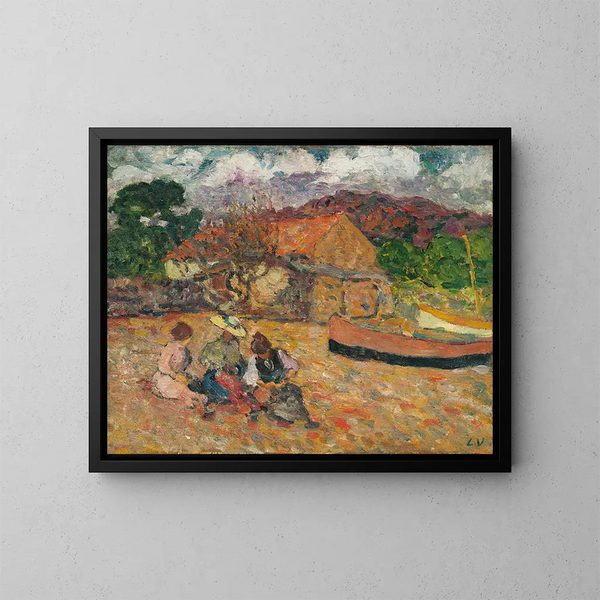 Frauen sitzen am Strand - Louis Valtat — gerahmtes Bild an der Wand