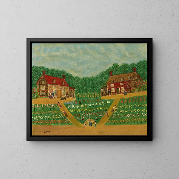 Die zwei Taubenschläge - Louis Vivin — gerahmtes Bild an der Wand