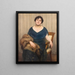 Dame in blauer Robe und Fuchspelz - Louis Weissenbacher — gerahmtes Bild an der Wand
